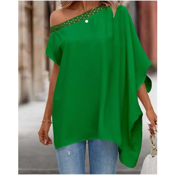 015 One Shoulder Batwing Blouse - Picture 8 of 9